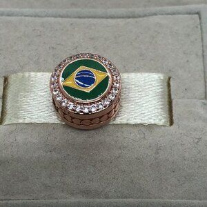 🔥🔥Pandora Brazil Flag Exclusive Charm S925 Sterling Silver Jewelry